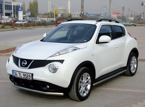 Защита переднего бампера для Nissan Juke 10+ труба одинарная от Tamsan фото