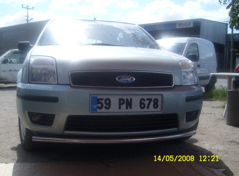 Защита переднего бампера для Ford Fusion 04-13 труба одинарная  от Tamsan фото