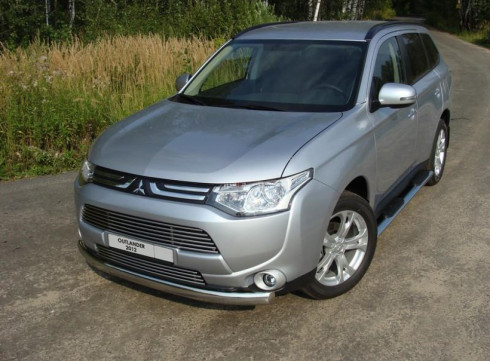 Защита переднего бампера для Mitsubishi Outlander XL 12-15 труба одинарная от Tamsan фото