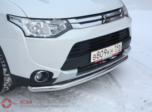 Защита переднего бампера для Mitsubishi Outlander XL 12-15 труба одинарная от Tamsan фото