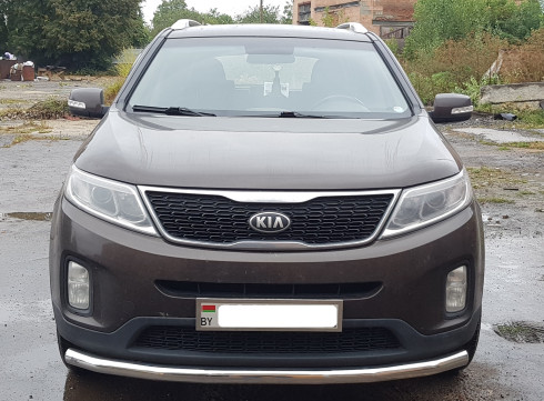 Защита переднего бампера для KIA Sorento 10-14 труба одинарная от Tamsan фото