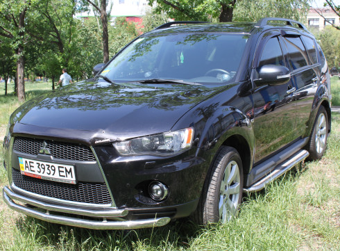Подножки для Mitsubishi Outlander XL 10-12 порог листом от Tamsan фото