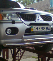 Защита переднего бампера для Mitsubishi Pajero Sport 98-08 труба двойная от Tamsan фото