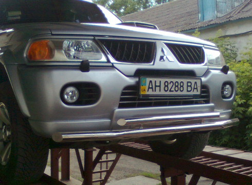 Защита переднего бампера для Mitsubishi Pajero Sport 98-08 труба двойная от Tamsan фото
