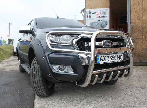 Кенгурятник для Ford Ranger 14-23 с защитой фар фото