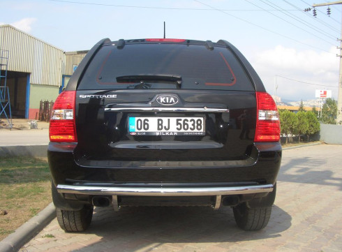 Защита заднего бампера для KIA Sportege 04-10 труба одинарная от Tamsan  фото