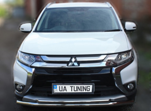 Защита переднего бампера для Mitsubishi Outlander XL 15+ труба двойная от Tamsan фото