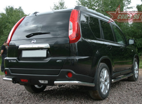 Защита бампера для Nissan X-Trail 2008-2014 Уголки Одинарные фото