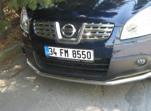Защита переднего бампера для Nissan Qashqai 2006-2014 труба одинарная от Tamsan фото